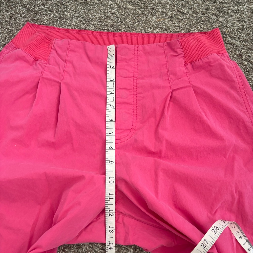 Free People Mesmerize Me Highrise Cargo Windbreaker Joggers Pink Pants Gorp L - Picture 9 of 10